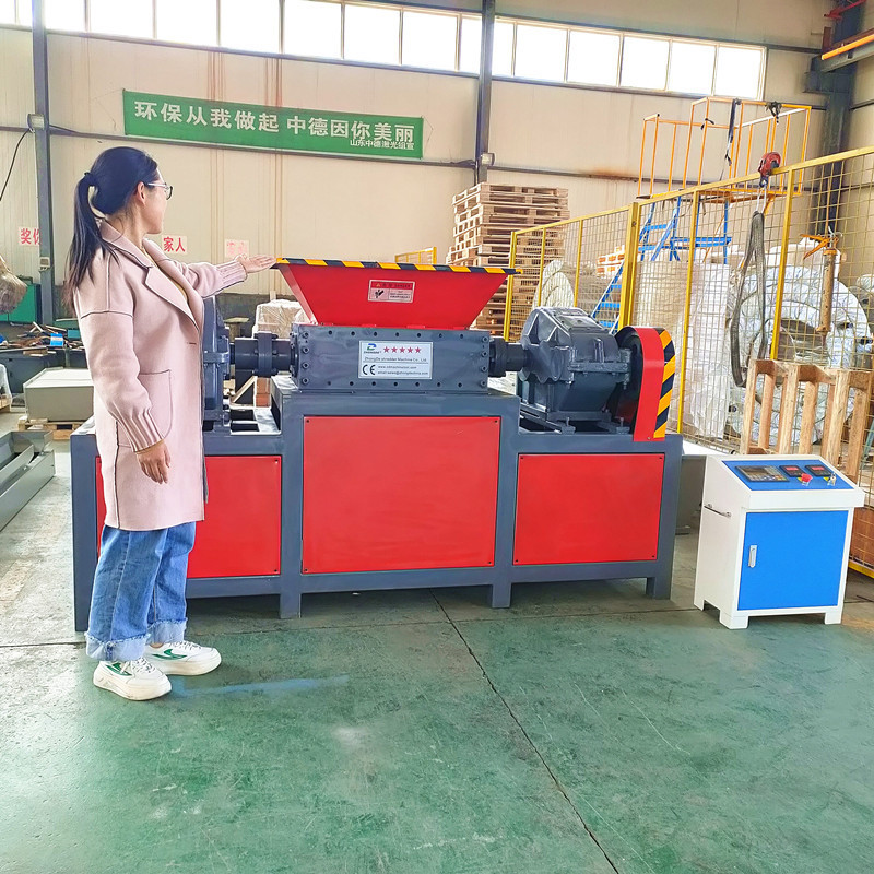 Small scrap metal crusher solid waste,plastic bottle two shaft mini shredder metal shredder machine