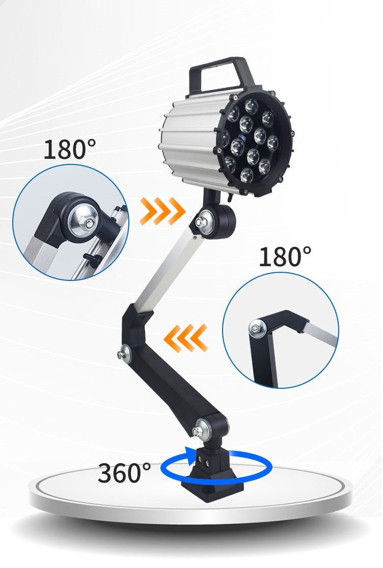 Waterproof and explosion-proof lathe lighting 24v/220v long arm led machine tool working lamp