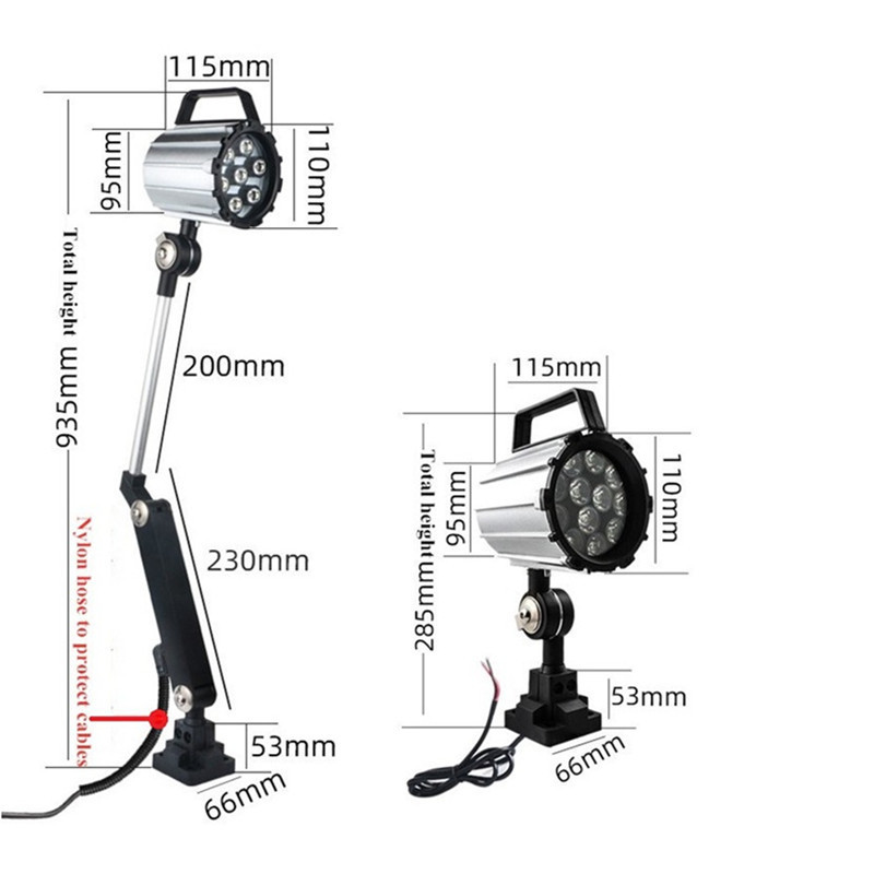 Waterproof and explosion-proof lathe lighting 24v/220v long arm led machine tool working lamp