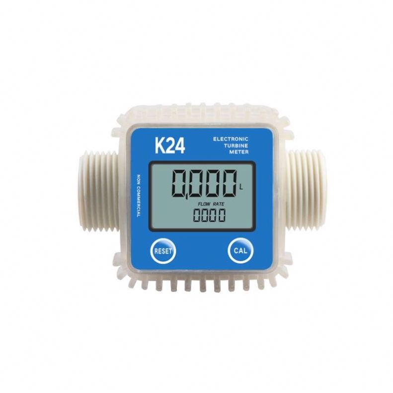 Digital LCD Fuel Flow Meter K24 Turbine  Fuel Flow Meter for Chemicals Water Sea Adjust Liquid Flow Meters Measuring Tools