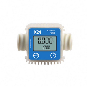 Digital LCD Fuel Flow Meter K24 Turbine  Fuel Flow Meter for Chemicals Water Sea Adjust Liquid Flow Meters Measuring Tools