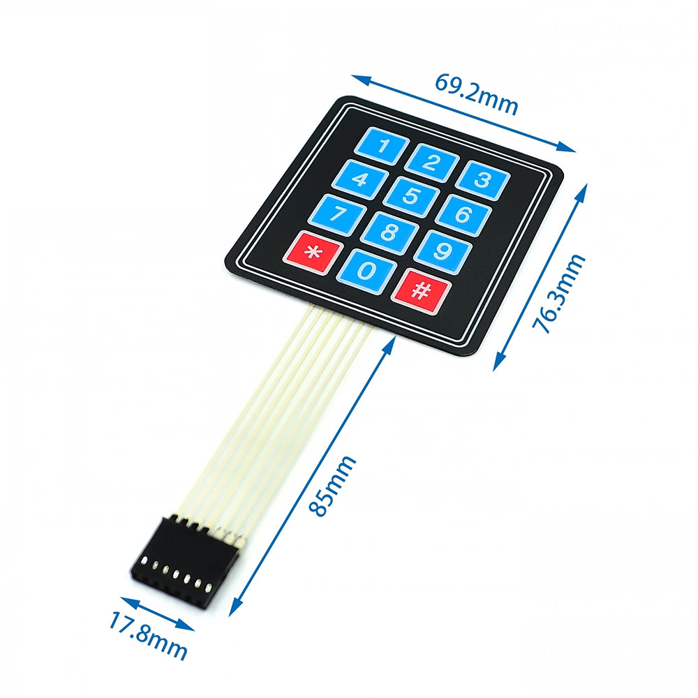 Extra large Key Button Membrane Switch 1x4 3x4 4x4 4x5 Keys Matrix Array Keyboard Keypad Control Panel DIY Kit Chipwelldone