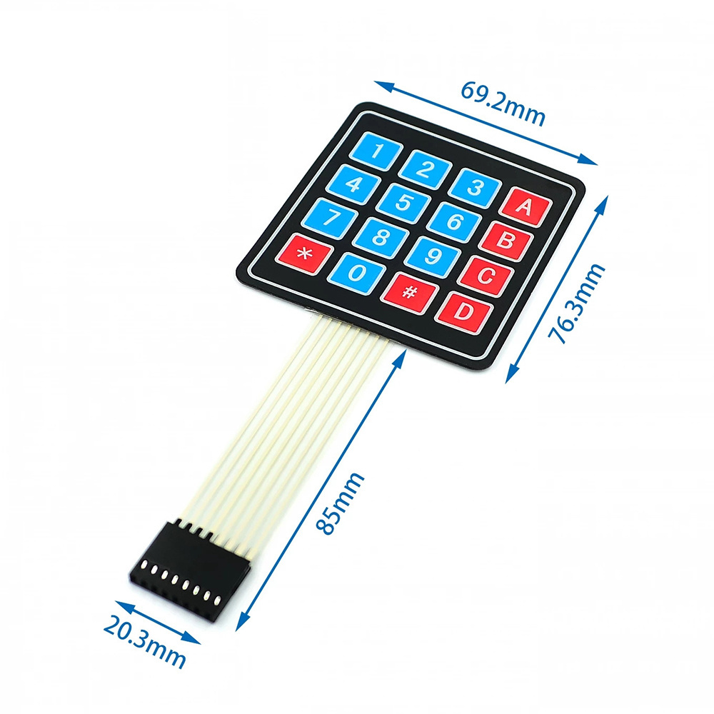 Extra large Key Button Membrane Switch 1x4 3x4 4x4 4x5 Keys Matrix Array Keyboard Keypad Control Panel DIY Kit Chipwelldone