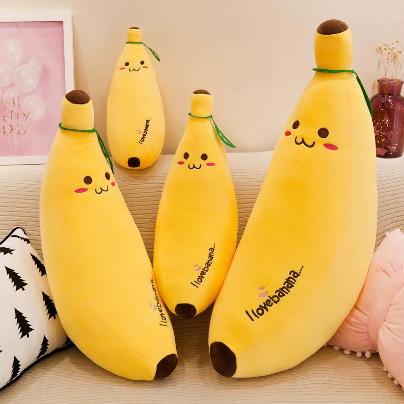 In Stock Soft Kawaii Cute Koala Plushie Peluche Doll Pillow Cushion Fruit Food Stuffed Banana Plush Toy