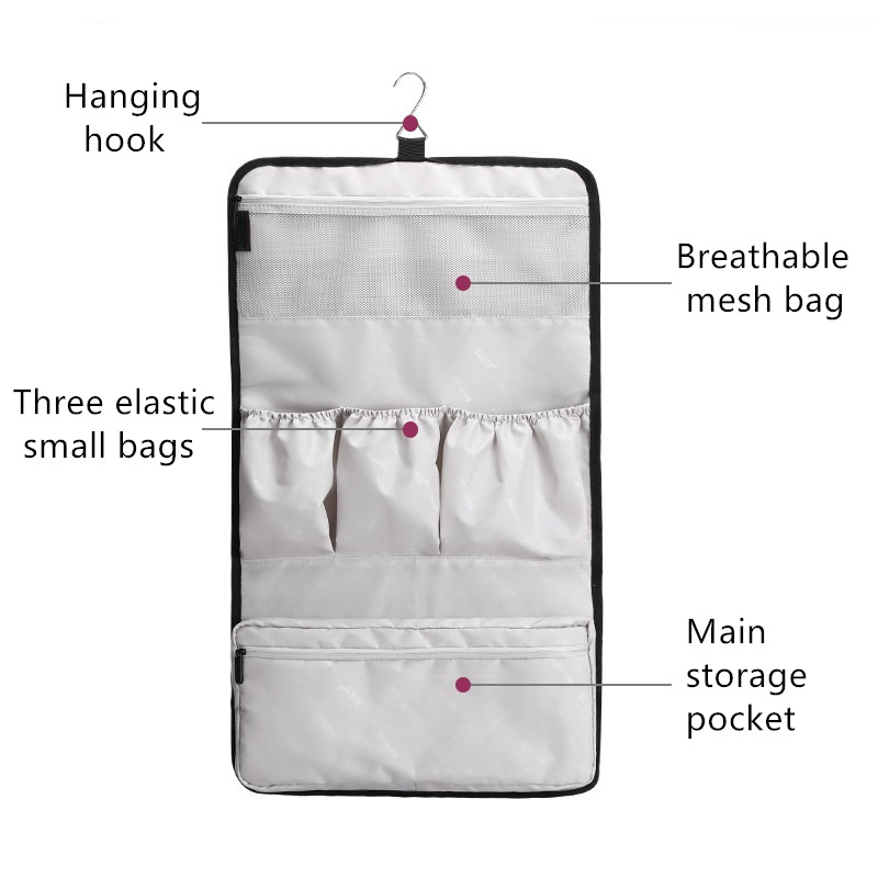 Fast Shipping Travel Hair Curler Carrying Bag Hair Dryer Storage Toiletry Bag with Hanging Hook