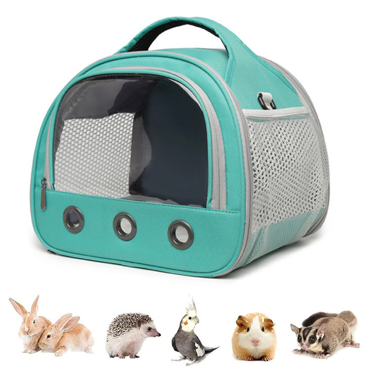 Outdoor Breathable Mesh Window Guinea Pig Carrier Hamster Travel Cage Small Pet Bag for Rabbit Bird Rat Squirrel Hedgehog