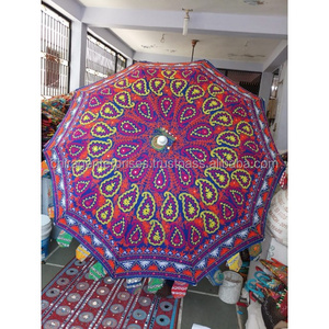 Colorful Cotton Fabric Handcrafted Sun Umbrella Summer Umbrella Indian Wedding Decoration Parasols waterproof