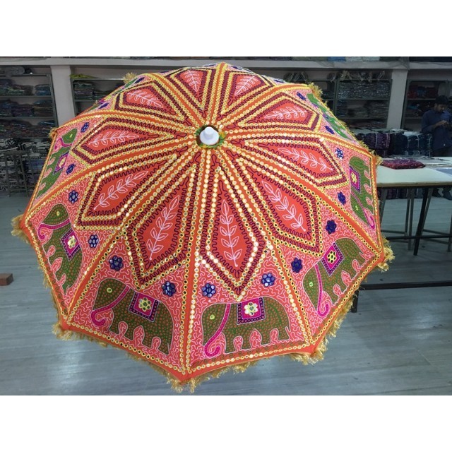 Christmas Decoration Umbrella Parasols Large Decorative Patio Umbrella  Embroidery For Wedding Haldi Mehndi Decor