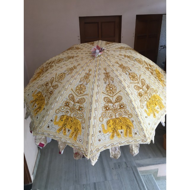 Exotic Sweet Garden Umbrellas in tribal embroideries from India- indian handmade traditional parasols