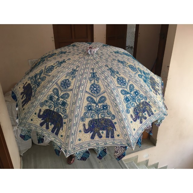 Exotic Sweet Garden Umbrellas in tribal embroideries from India- indian handmade traditional parasols