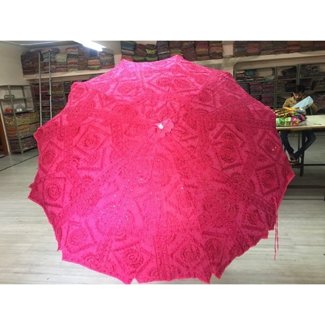 High Quality Biggest variety wholesale handwork umbrella with thread embroidery Indian wedding decoration umbrella art