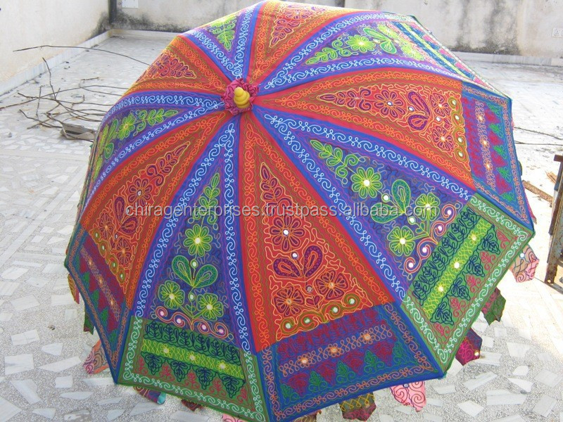 Indian Handmade Patchwork Mandala Umbrella Sun Protection Rain Parasole Umbrella decoration Umbrella