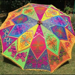 Indian Handmade Patchwork Mandala Umbrella Sun Protection Rain Parasole Umbrella decoration Umbrella