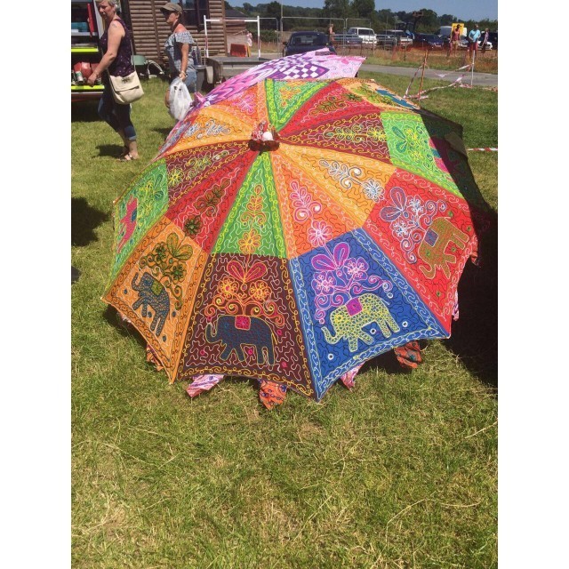 Indian Fashion Handmade Design Cotton Multi Colored Bohemian Embroidery Parasol Indian Umbrellas for decoration