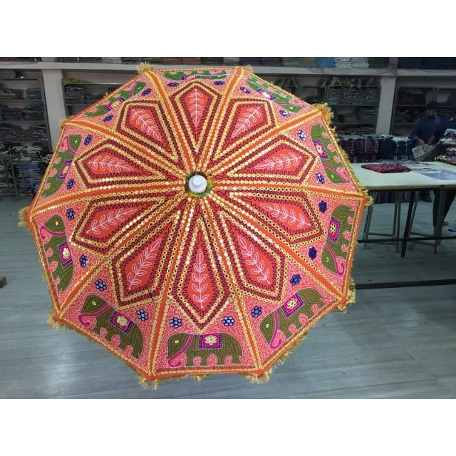 Christmas Decoration Umbrella Parasols Large Decorative Patio Umbrella  Embroidery For Wedding Haldi Mehndi Decor