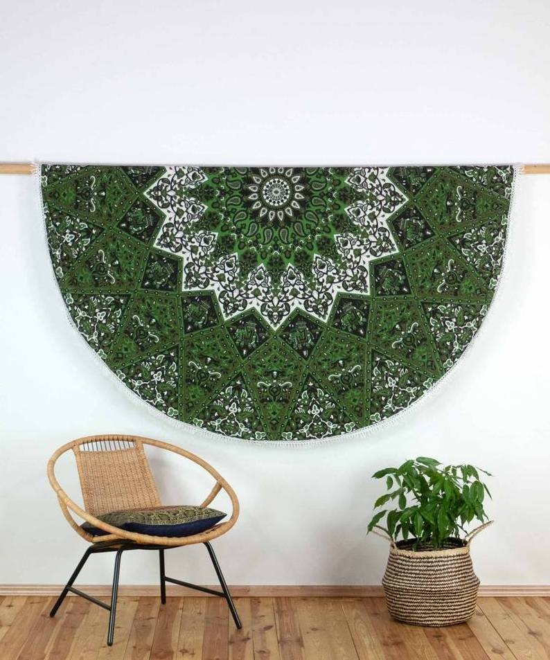 Indian Hippie Boho Yoga Mat Round mandala Beach throw Roundie Towel Beach Throw Yoga Mat Tapestry Table Cover Mat