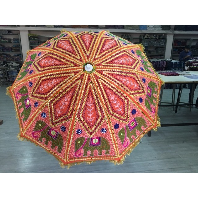 Christmas Decoration Umbrella Parasols Large Decorative Patio Umbrella  Embroidery For Wedding Haldi Mehndi Decor