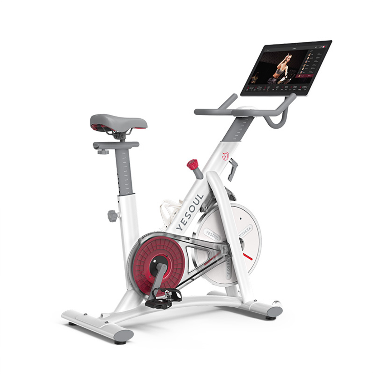 2020 professional yesoul S3plus spin bike with 21.5inch screen stationary spinning bike with 7.5kg flywheel