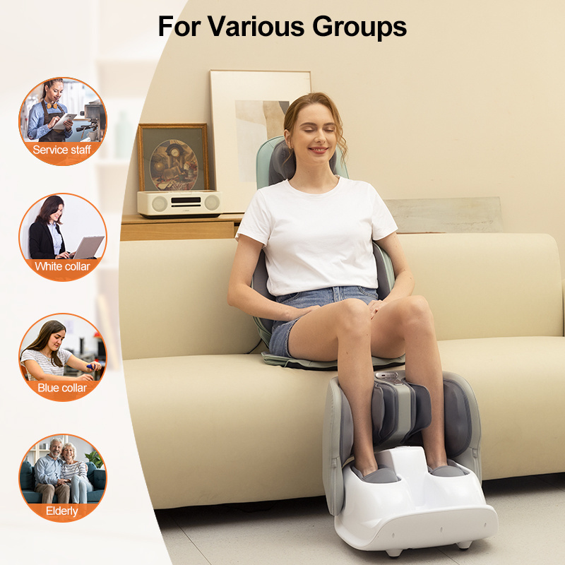 Shiatsu Foot SPA Heat Infrared Vibration Air Compression Heating Electric Roller Leg Calf Machine Foot Massager