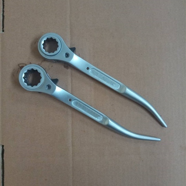 Scaffolding Rigging Construction Tools Double Sided 21mm 23.5mm Curved Podger Handle Spanner Ratchet Wrench