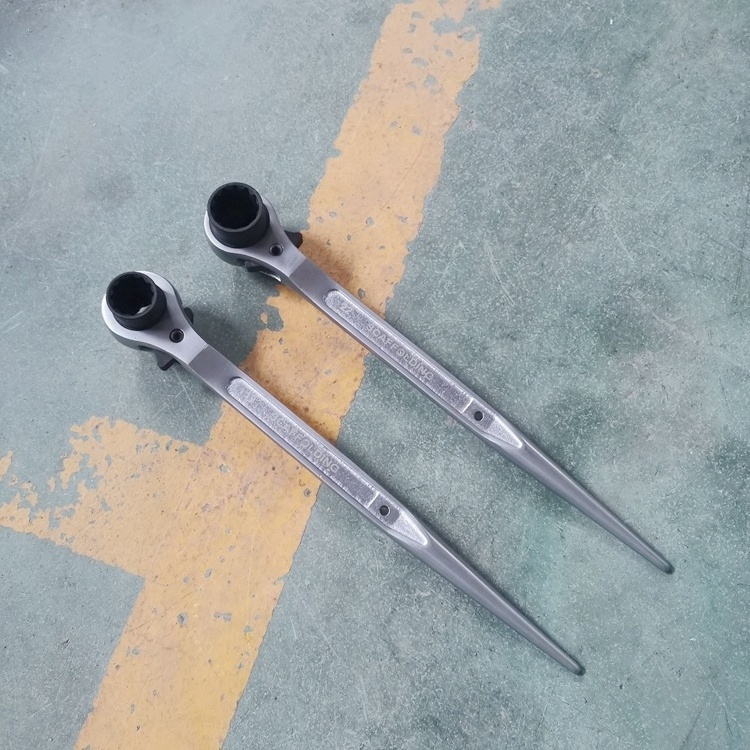 Chiree Tools Industrial Quality Hand Tools Double Sockets Reversible Ratcheting Wrench 19 22mm Scaffold Construction Spud Podger