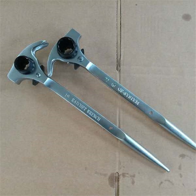 4 in 1 Scaffolding Erector Podger Ratchet 19mm/22mm Scaffold Claw Hammer Nail Puller Pry Bar Handle Podger Bar