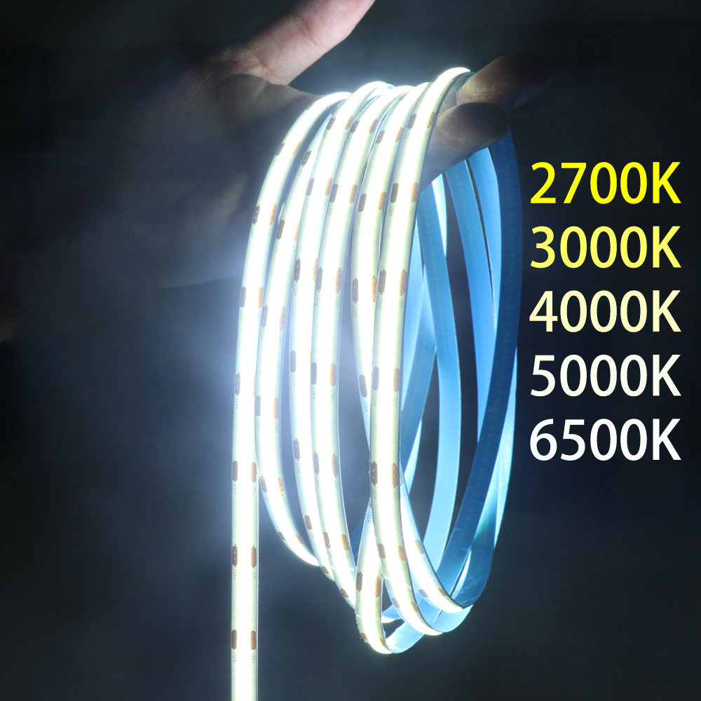 2023 Popular RGBW Light 6500K Cob Led Strip Bounding Wall 24v Remote Control Flexible Cob Led Strip