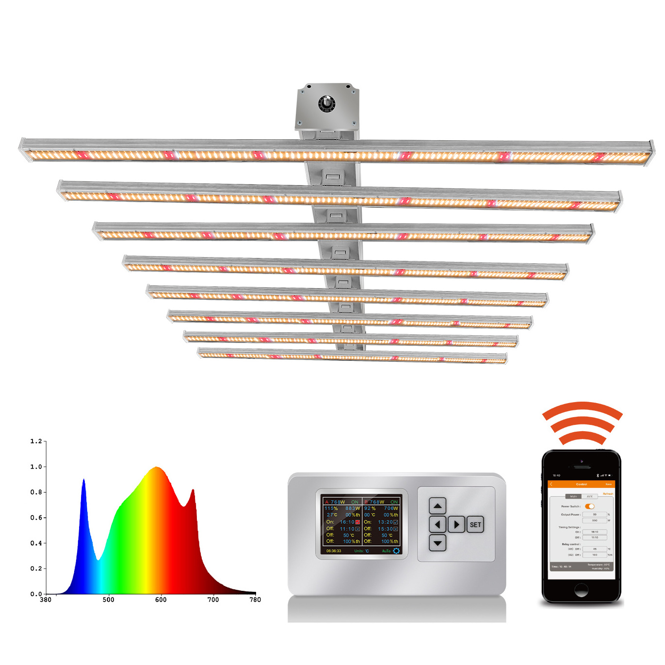 China Shenzhen High 1000W 800W Commercial Spyder Shape Led Grow Light