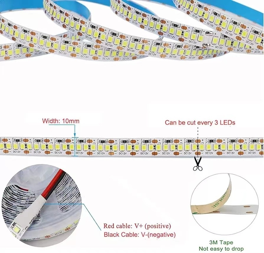 High Quality Indoor Decoration Strip 5V 12V 24V 120LEDs/M 12W/M SMD2835 Led Strip Light