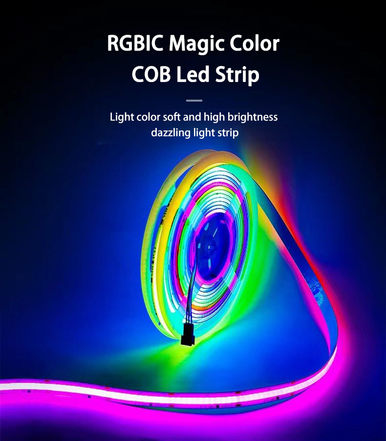 Oem Custom Waterproof 12V 24V RGB Rgbic RGBW Dream Color Cct Running Water Flowing Cob Smart Led Strip Lights