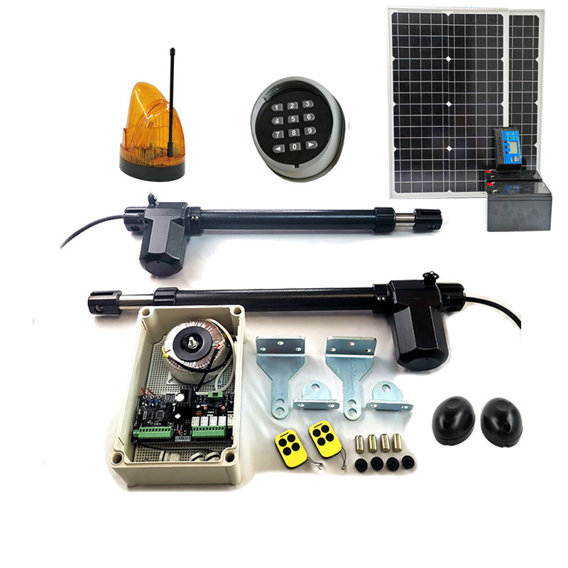 Heavy Duty Dual Arms Operator Swing Gate Opener Automatic Dual Swing Gate Opener Solar panel kit