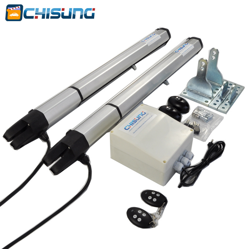 CHISUNG Heavy Duty Automatic Swing Gate Opener Remote Dc24v Motors Double Arms Kit