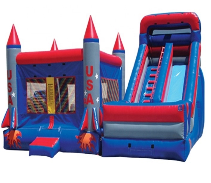 inflatable bounce house with slide carton inflatable castle combo slide with pool for kids and adult