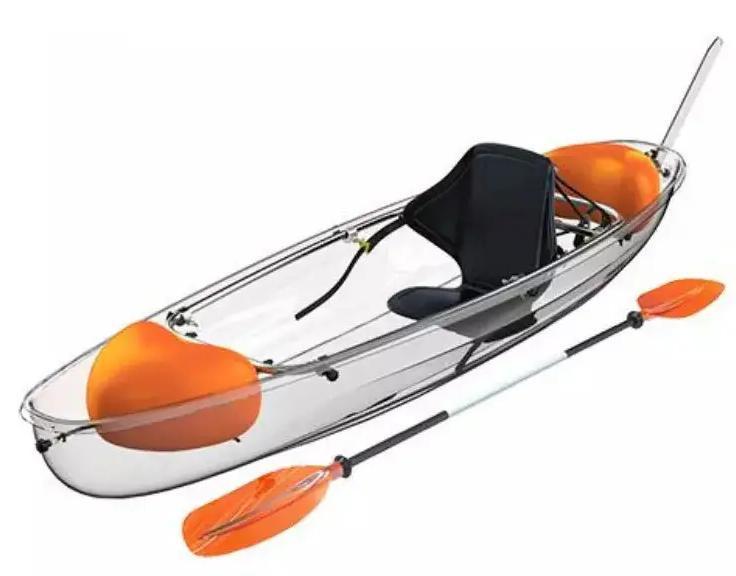 good quality Double seat kayak   Clear Bottom Crystal Kayak Transparent  Kayak Boat  2 Person paddle