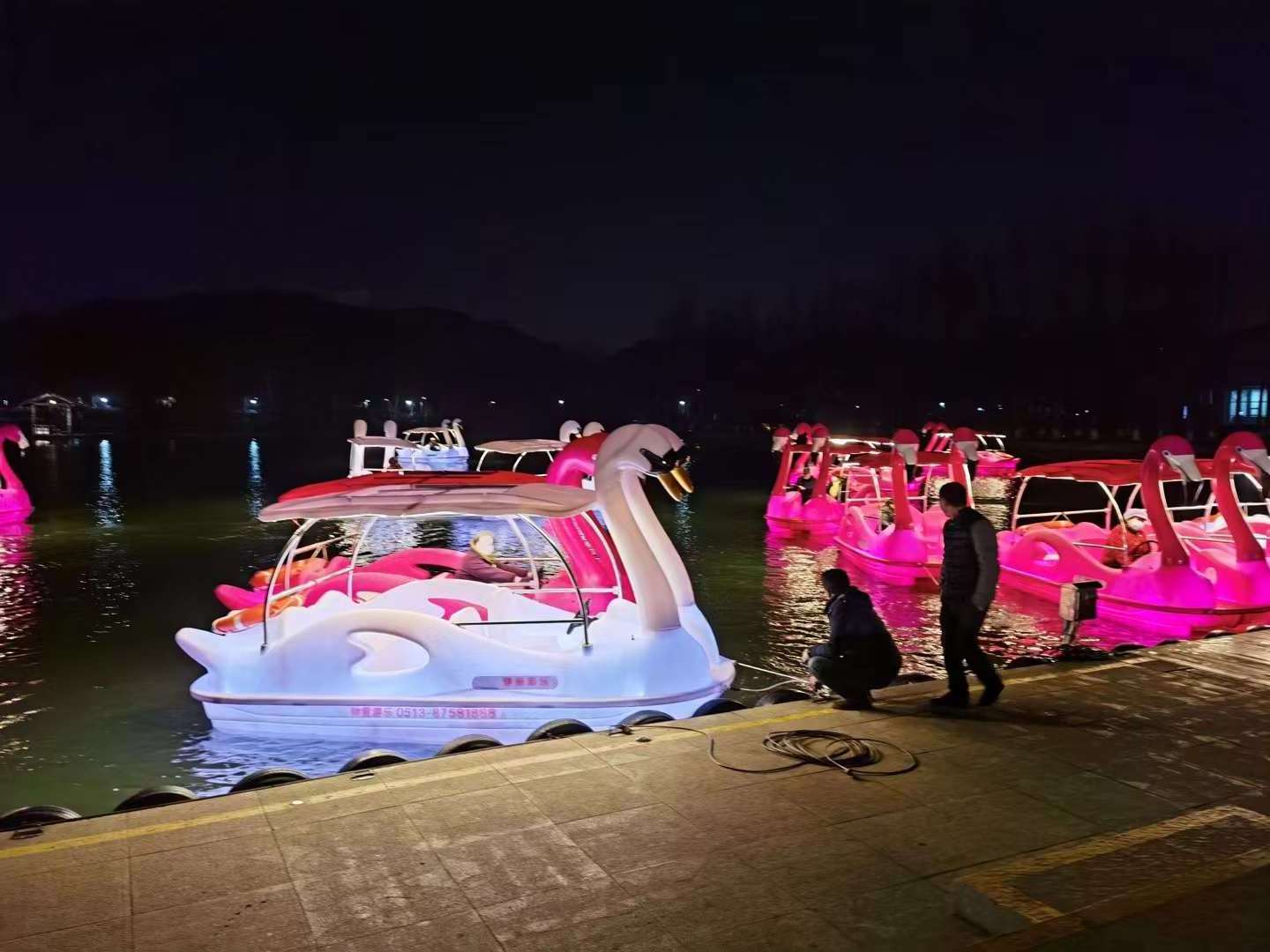 Latest pedal boat Pink Flamingo Electric boat