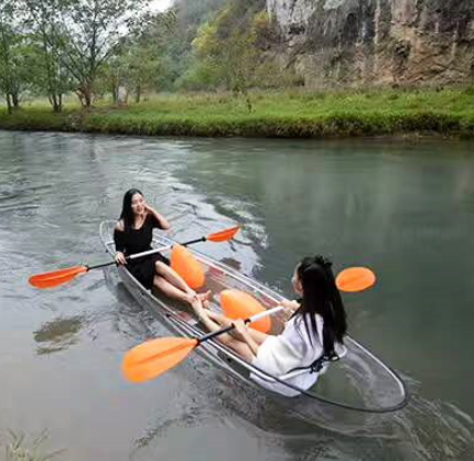 good quality Double seat kayak   Clear Bottom Crystal Kayak Transparent  Kayak Boat  2 Person paddle