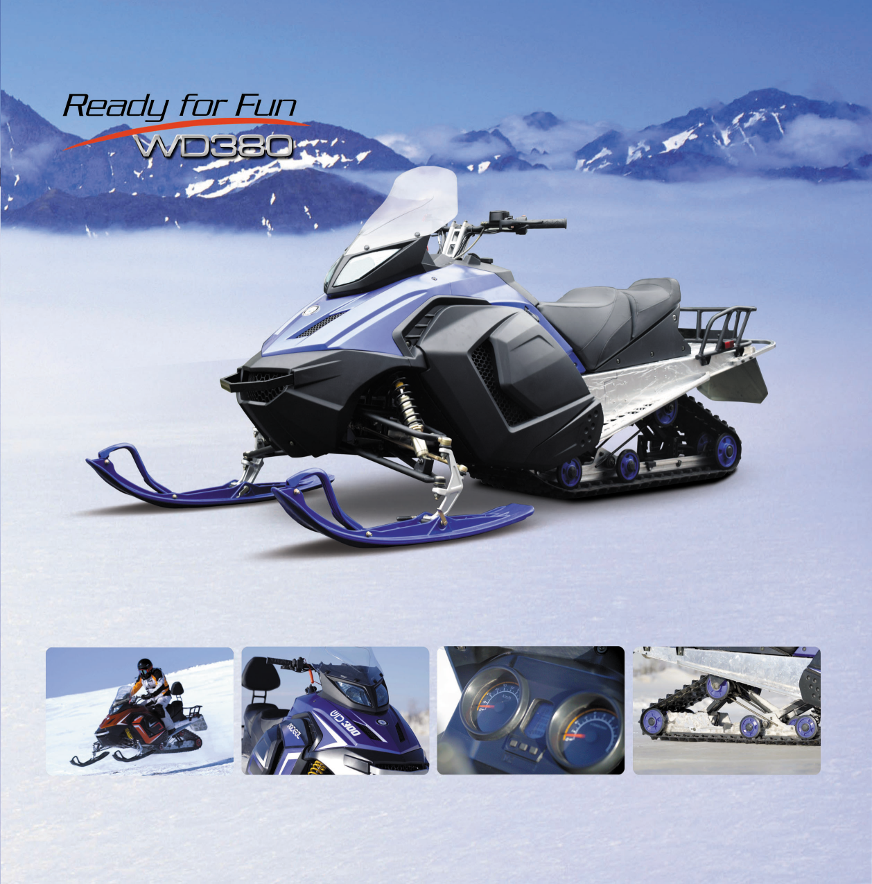 2023 new high quality 300cc snowmobile  motor snow scooter snow scooter sledge snow mobile scooter