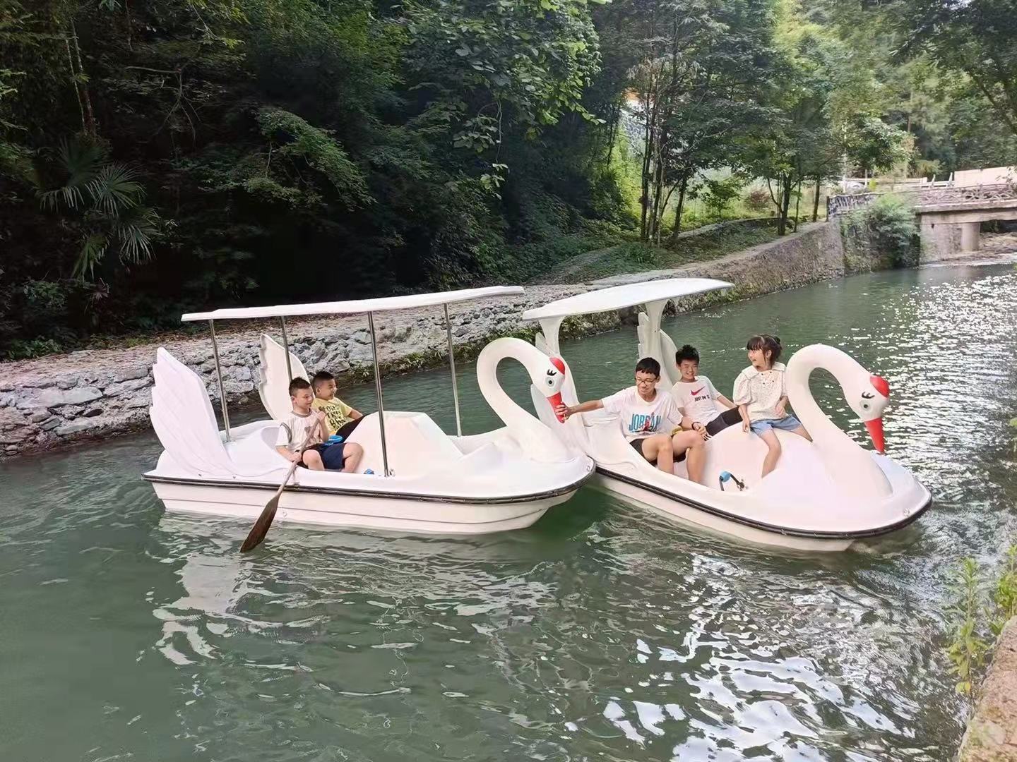 Newest and Popular 4 Person Paddle Boat Water Pedal Boat for kids and adults swan boat