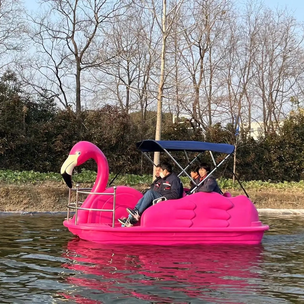 Foot Paddle Boat Water Park PE pedal boats swan flamingo Paddle boat