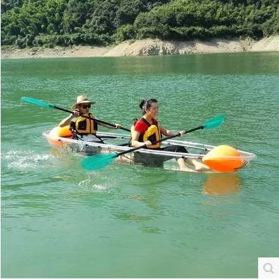 good quality Double seat kayak   Clear Bottom Crystal Kayak Transparent  Kayak Boat  2 Person paddle