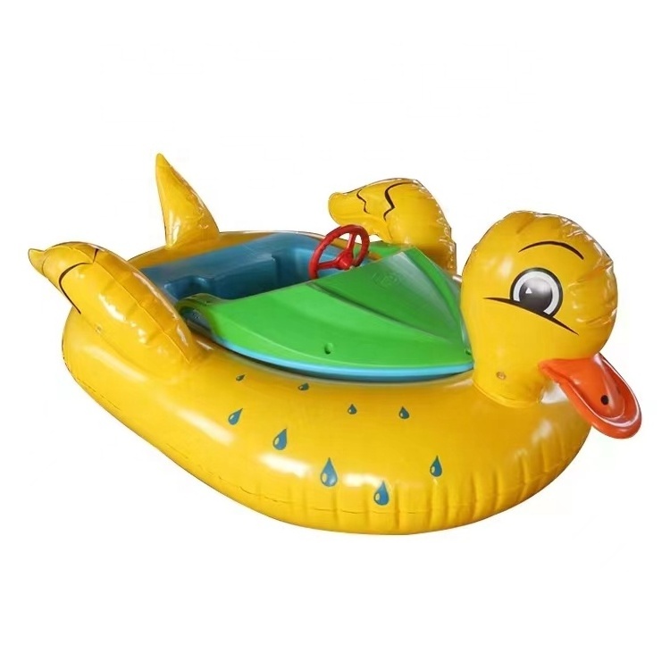 Factory price animal shape water toys battery electric motorized inflatable kids bumper boat for sale