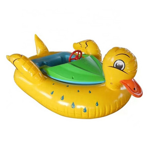 Factory price animal shape water toys battery electric motorized inflatable kids bumper boat for sale