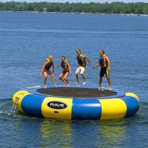 Island Hopper Spring Water Trampoline Combo , Inflatable Water Bouncer Slide