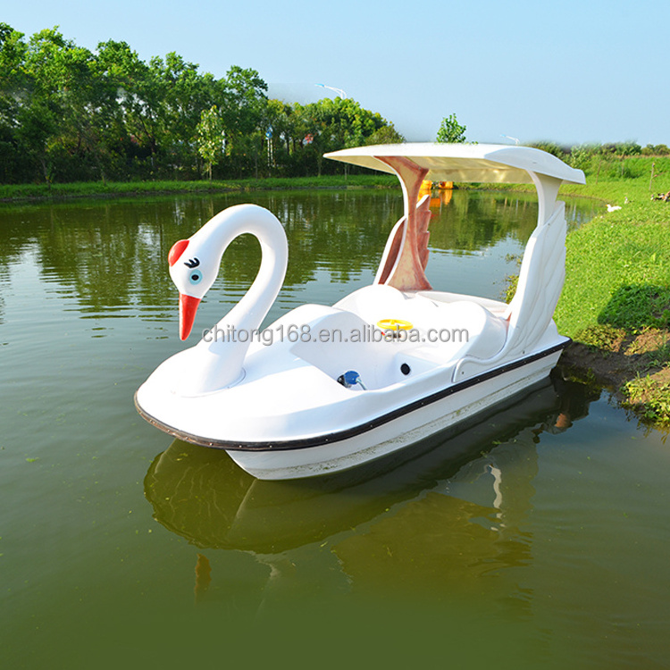 2023 hot sale Scenic spot park 2 or 5 person Water Bike Pedal Boats grey shark Swan Duck   pedal boat for waterpark