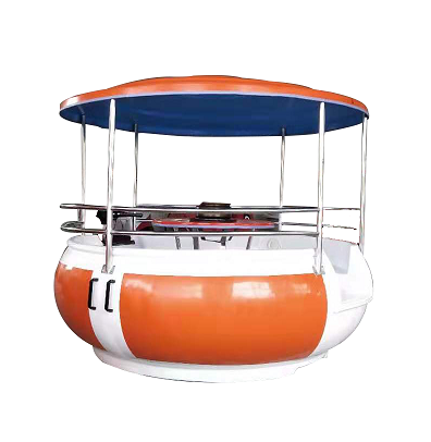 High quality Waterpark Adult Party Floating Barbecue  boat Electric Grill Leisure BBQ Donut Boat