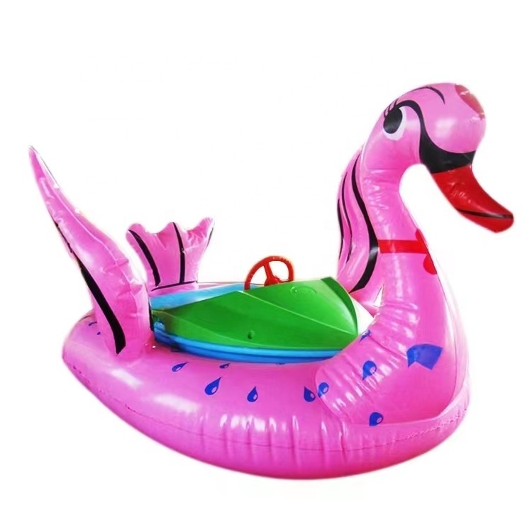 Factory price animal shape water toys battery electric motorized inflatable kids bumper boat for sale