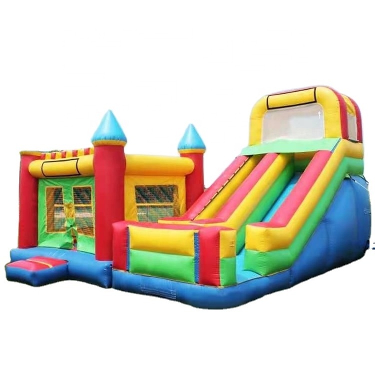 inflatable bounce house with slide carton inflatable castle combo slide with pool for kids and adult