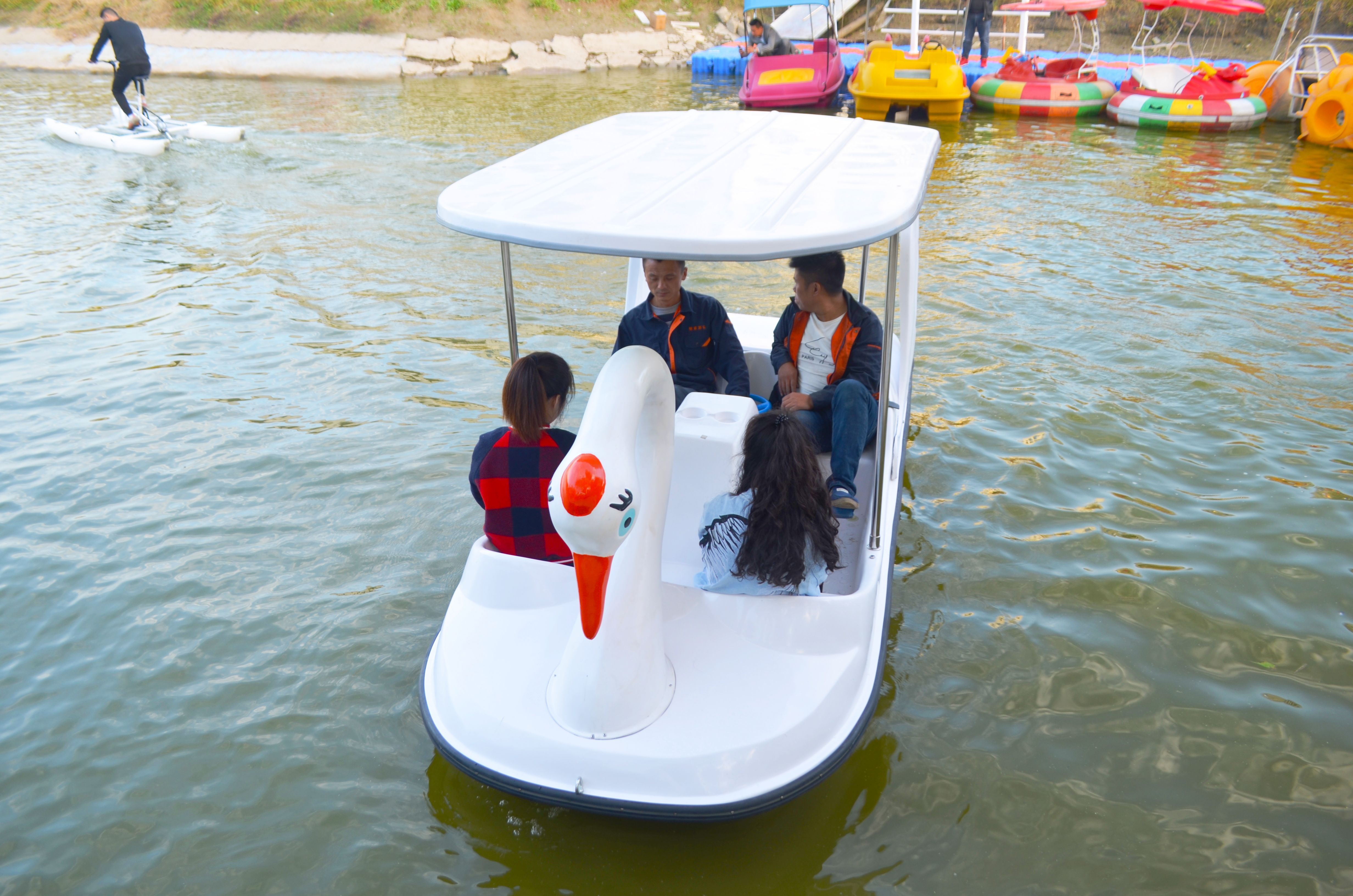 Newest and Popular 4 Person Paddle Boat Water Pedal Boat for kids and adults swan boat