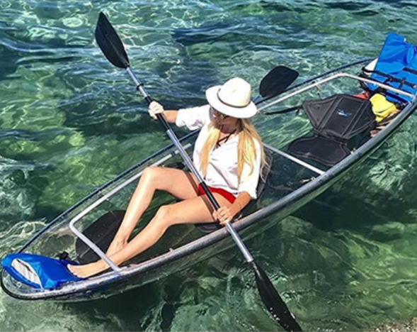 good quality Double seat kayak   Clear Bottom Crystal Kayak Transparent  Kayak Boat  2 Person paddle