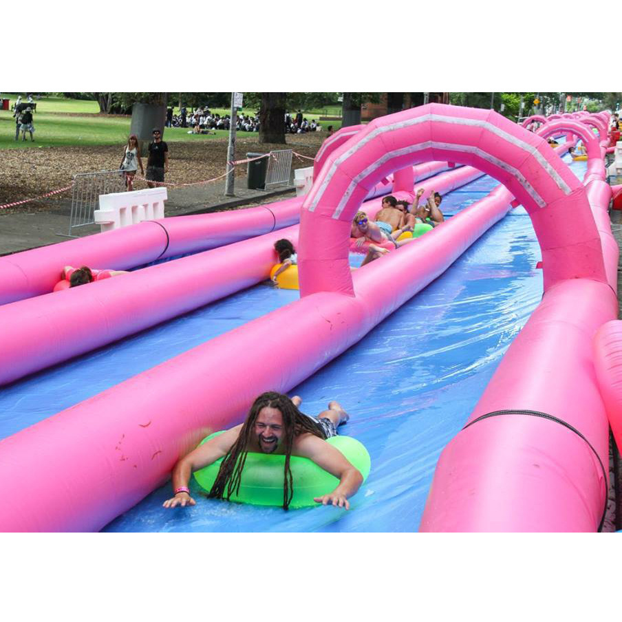 super quality durable 0.55mm PVC material 1000ft adult size water inflatable slip and slide for adult